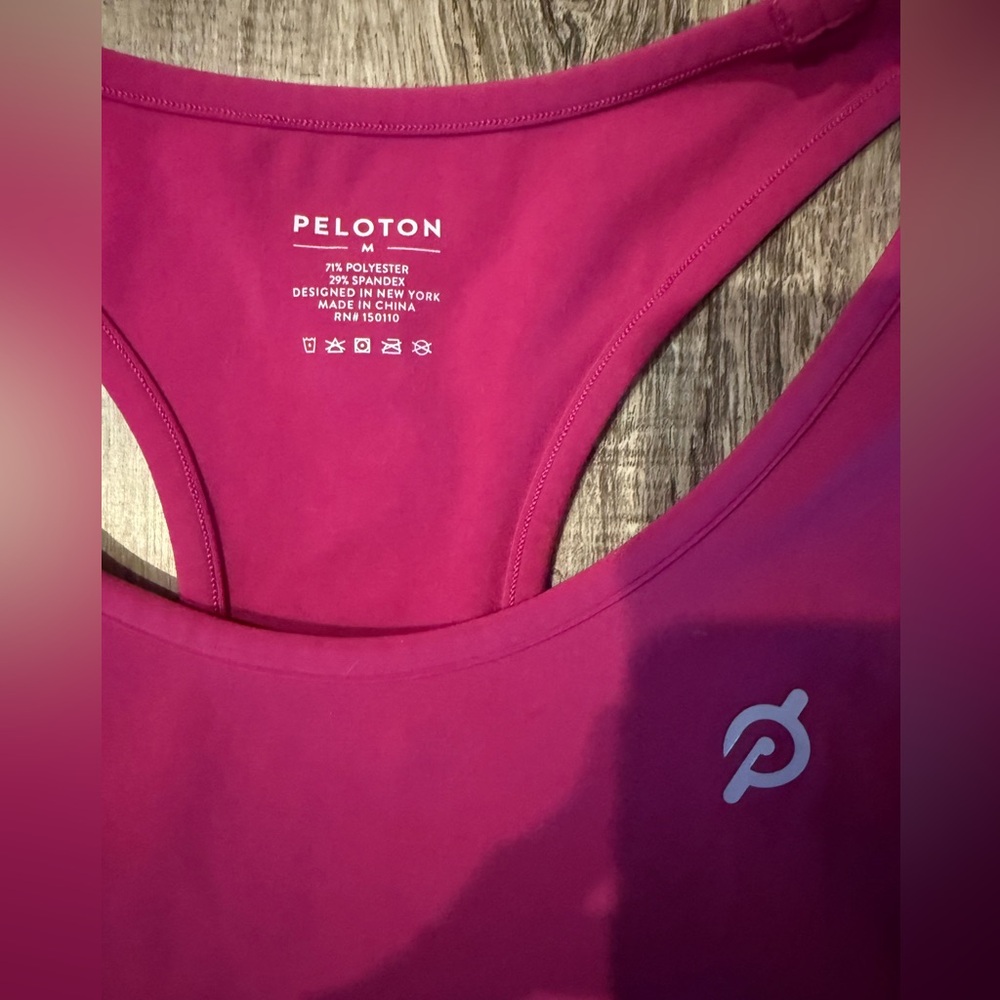 Peleton Pink Cadent Cropped Racerback Tank Medium Cycling Workout Exercise - Picture 8 of 8